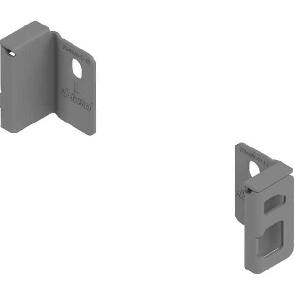 MERIVOBOX Holzrückwandhalter, Höhe N (82,5 mm), links/rechts, indiumgrau, ZB4N000S